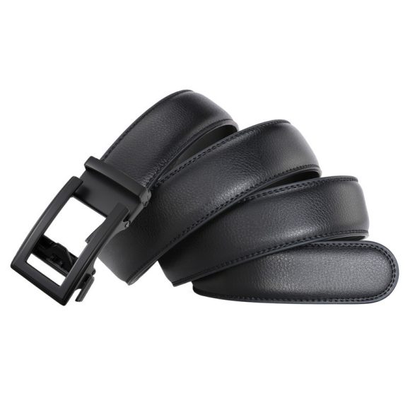 Men's Leather Belt Automatic Buckle Two-layer Cowhide Hollow - Image 2