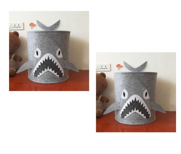 Cartoon Felt Storage Basket Toy Storage Bucket Portable Laundry Storage Basket - Image 2