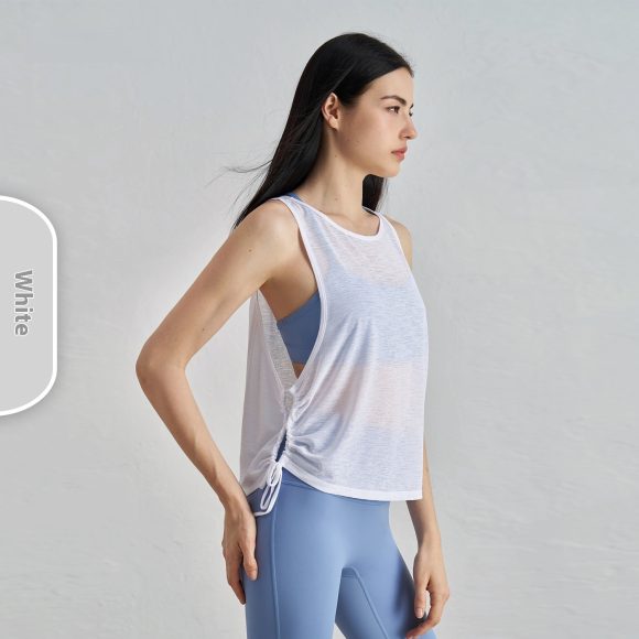 Bunchy Yarn Yoga Blouse Sport Waistcoat For Women - Image 3