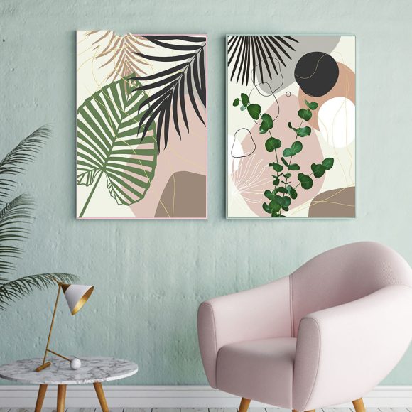 Tropical Plant Leaf Wall Art Canvas Painting - Image 7