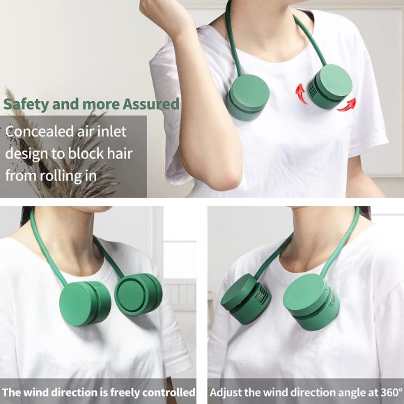 Hanging Neck Fan Leaf Less Small Fan USB Portable Storage Lazy Aromatherapy Neck Hanging Neck Electric Fan - Image 5