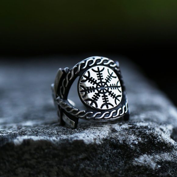 Men's Viking Compass Stainless Steel Ring - Image 4