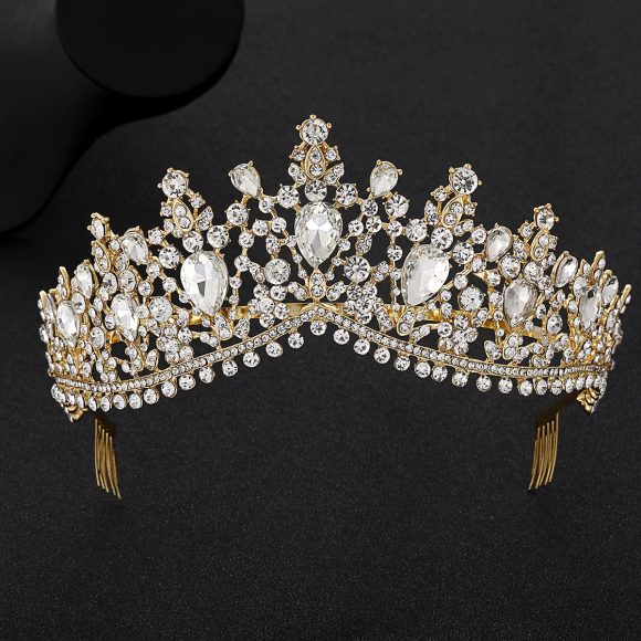 Baroque Bridal Crown Headdress Rhinestone Princess Formal Dress Accessories - Image 10