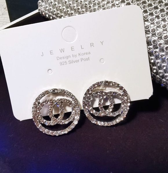 Round Full Diamond Earrings - Image 4