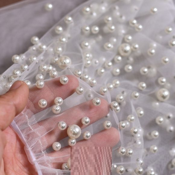 High-grade Pearl Mesh Oversleeves Detachable Plus Sleeves Two-way Wear Wedding Accessories - Image 2