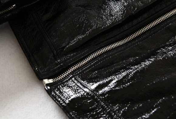 Black Bright Leather PU Short Motorcycle Leather Jacket Women's Jacket - Image 2