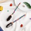 Natural Crystal Obsidian Double Pointed Column Scepter Pendant - Image 5