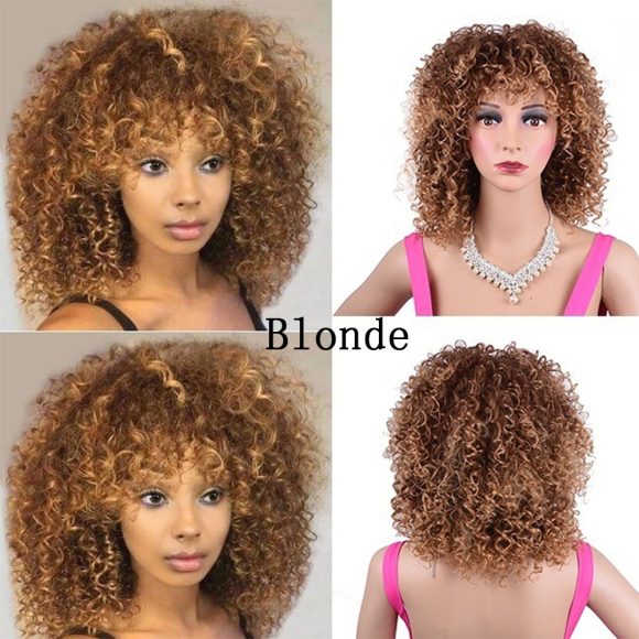 Synthetic Afro Curly Wig African Wigs For Black Women - Image 3