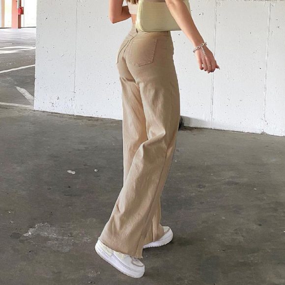Jeans Women's Loose Wide-legged All-match Khaki Casual Trousers - Image 4