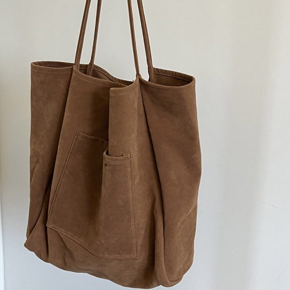 Autumn And Winter Large Capacity Suede Idle Style Shoulder Bag Versatile Handheld Shopping Bag - Image 4