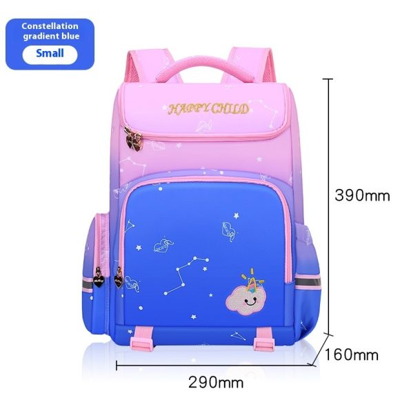 Children's Schoolbag Starry Sky Gradient Spine Protection Burden Alleviation Backpack - Image 5