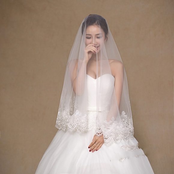 Wholesale White Bride Veil Cheap Wedding Accessories Ready To Ship - Image 5