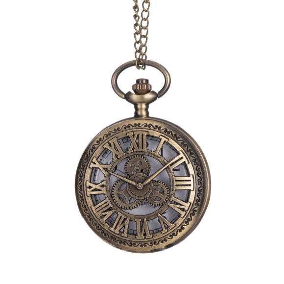 Hollow Classical Mechanical Parts Bronze Mechanical Pocket Watch - Image 4