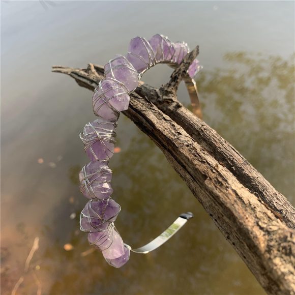 Natural Crystal Quartz Crown Born Amethyst Gemstone Wedding Headdress - Image 4