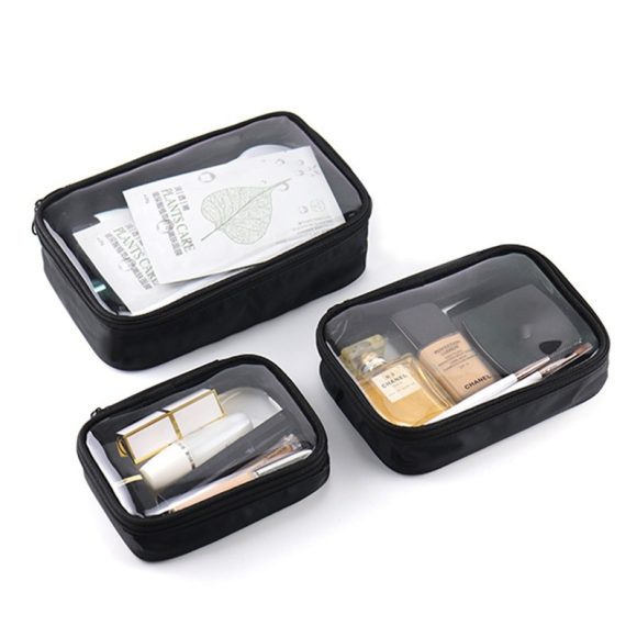 Cosmetic Transparent Waterproof Portable Large Capacity Carrying Travel Wash Bag - Image 2