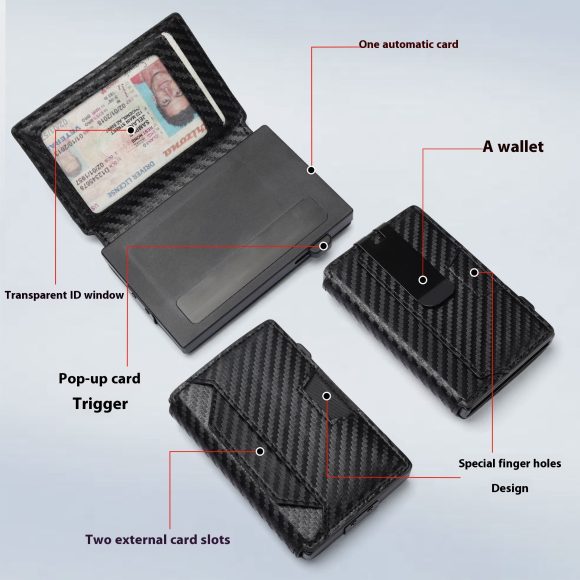 Wallet Creative Carbon Fiber Pattern Simple Men's Card Holder - Image 3