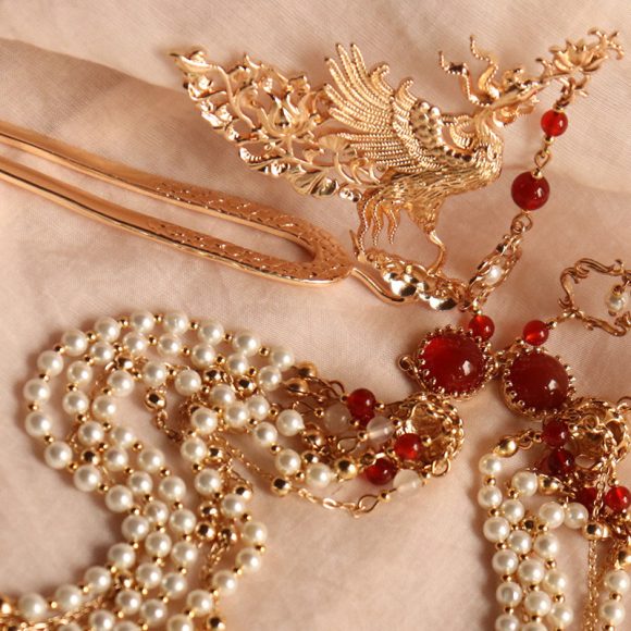 Gorgeous Archaistic Ancient Costume Pearl Tassel Phoenix Hairpin Hairpin Hairpin - Image 2