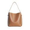 Shoulder Capacity Women's Leather Height Cross Body Bucket Bag - Image 5