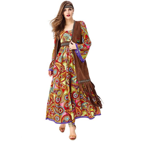 Vintage Disco Hippie Costume Primitive Tribal Goddess - Image 3