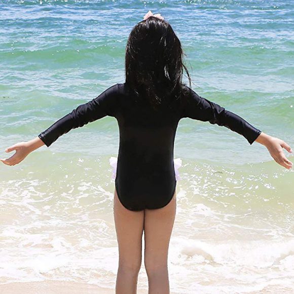 Girls' Swimsuit Swan Zipper Long Sleeves - Image 4