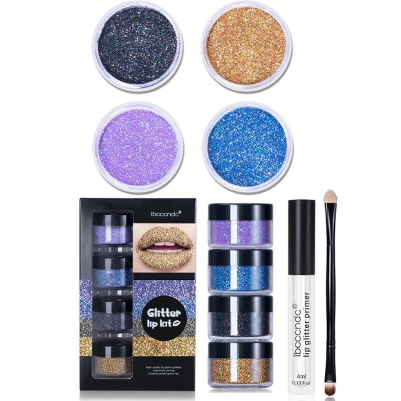 Glitter Lip Gloss Lipstick Shiny DIY Lip Gloss Diamond Waterproof Long Lasting Lipgloss Kit With Lip Primer Lip Tint Lips Makeup - Image 6