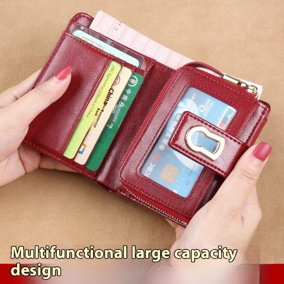 Women's Fashion Short Large Capacity Buckle Wallet - Image 8