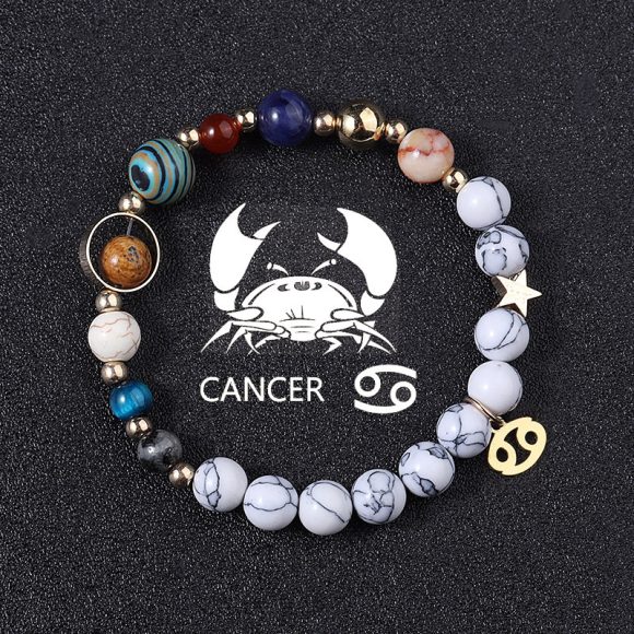 European And American Twelve Constellations Bracelets White Turquoise Eight Planets - Image 2