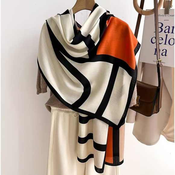 Color Matching Fashion Scarf Scarf Thin Warm Scarf Talma - Image 8