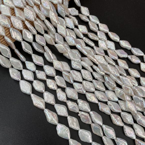 Natural Freshwater Diamond Shaped Pearl Beads - Image 3