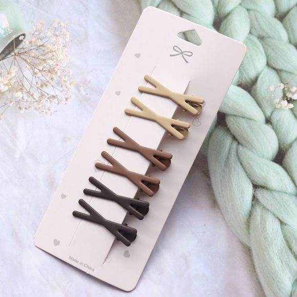 Coffee Color Series Barrettes Girl Side Clip Duckbill Clip Internet Celebrity - Image 2