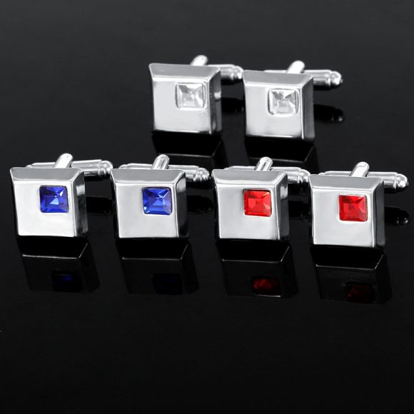 Alloy Spot Drill Fashion Men's Square Cufflinks - Image 6