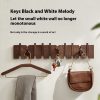 Solid Wood Simplicity Keys Clothes Hook Wall Home Door Hallway Hanger Punch-free