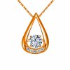 White Gold Plated Drop-shaped Diamond-embedded Smart Pendant Necklace - Image 6