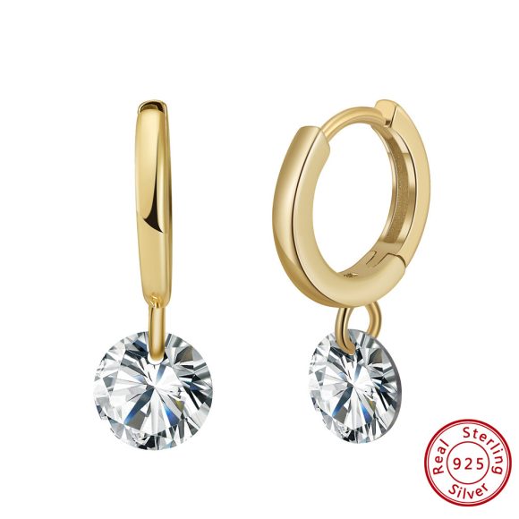 S925 Sterling Silver Zircon Earrings Eardrops - Image 4