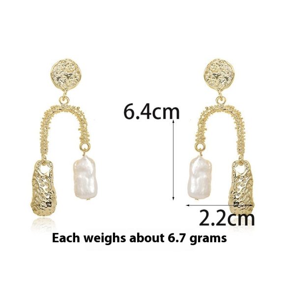 European And American Ins Cold Style Natural Baroque Pearl Earrings Women's Elegant U-shaped - Image 6