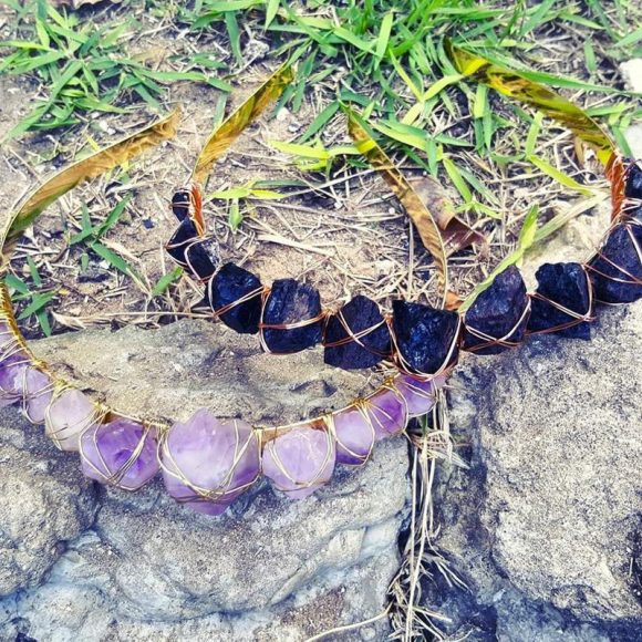 Natural Crystal Quartz Crown Born Amethyst Gemstone Wedding Headdress - Image 10