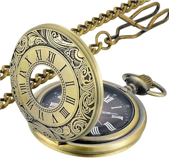 Quartz Pocket Watch Retro Roman Style Hollow-out - Image 5