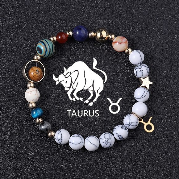 European And American Twelve Constellations Bracelets White Turquoise Eight Planets - Image 3