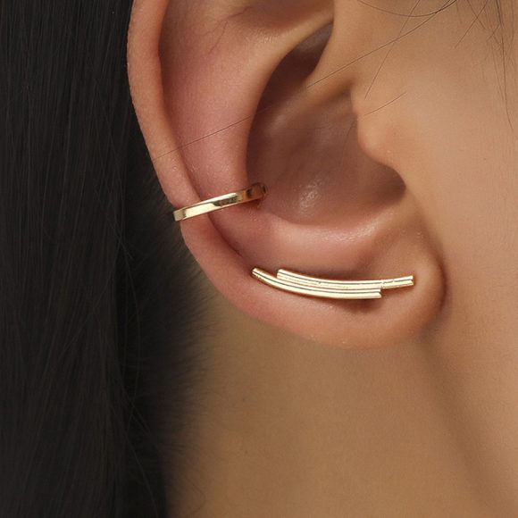 Geometric Ear Clip Leaf Ear Clip - Image 3