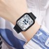 New Square Polychrome Panda Male And Female Students Waterproof Multifunctional Sports Waterproof Net Red Electronic Watch - Image 8