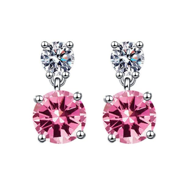Women's Copper Inlaid Zircon Geometric Earrings - Image 9