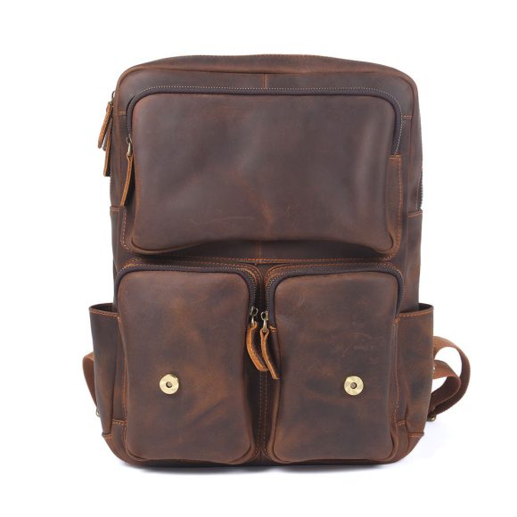 Vintage Large Capacity Crazy Horse Leather Backpack - Image 6