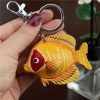 First Layer Cowhide Small Goldfish Handbag Pendant Keychain