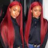 Burgundy Lace Front Human Hair Wigs Red Human Hair Wig - Image 3