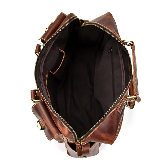 Retro Men's Large Capacity Hand-carrying Genuine Leather Shoulder Messenger Bag - Image 7