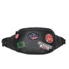 Fashion Leather Young Men's Individual Badge Shoulder Bag Waist Bag - Image 3