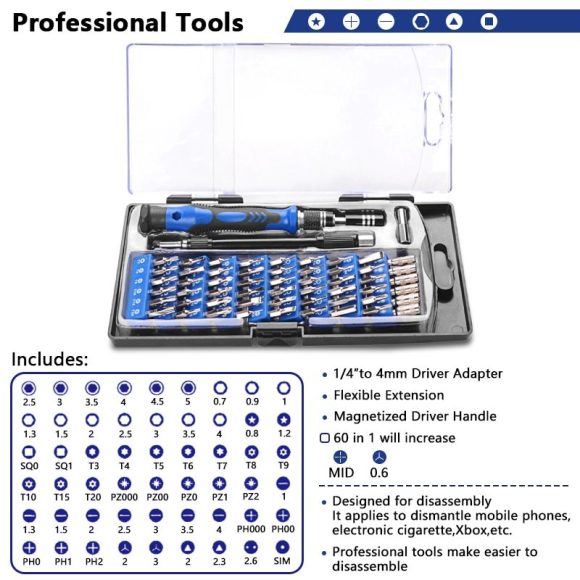 Handskit Screwdriver set Multifunctional Screwdriver Hand Tool Kit for Phone Tablet Compute Repair Maintenance Tool Hand Tools - Image 2
