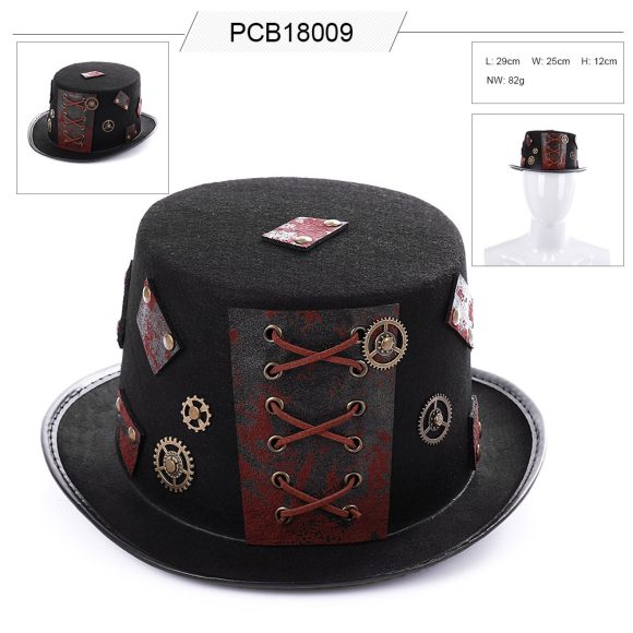 Halloween Props Heavy Metal Top Retro Gothic Steampunk Hat - Image 3