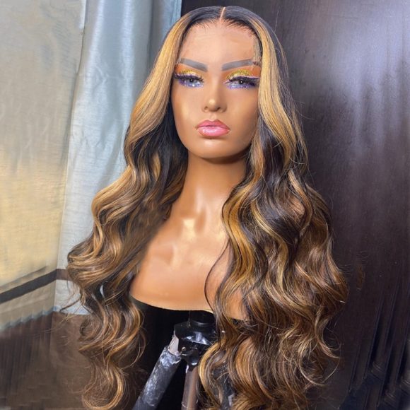 Wig Female Black-Brown Gradient Long Curly Hair - Image 2