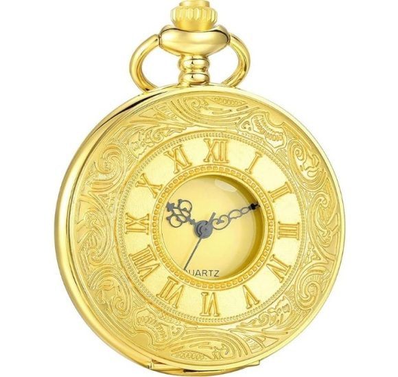 Quartz Pocket Watch Retro Roman Style Hollow-out - Image 4